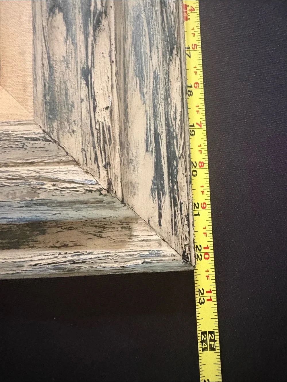 Vintage Rustic Weathered Wood Frame with Linen-Look Mat 26” x 22”